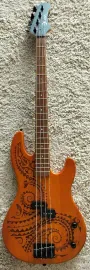 Бас-гитара Luna Guitars TAT34 Laser-Etched Tattoo Orange