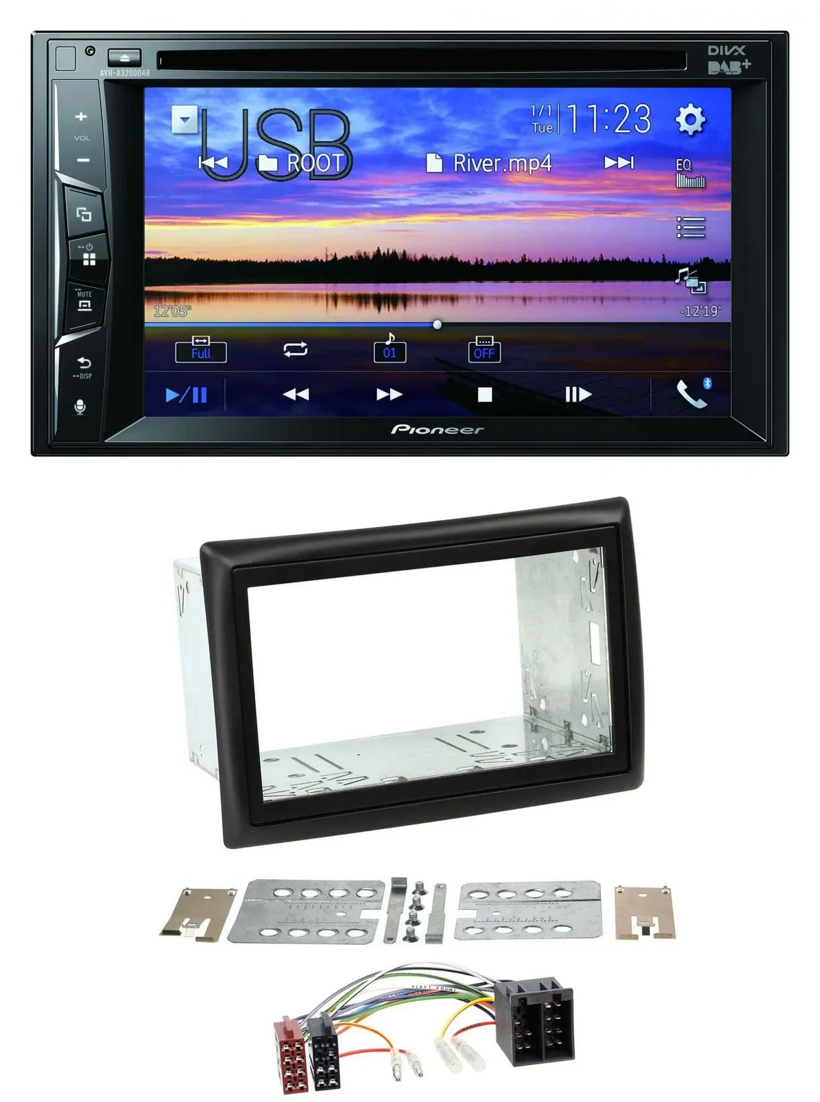 Pioneer Bluetooth 2DIN USB DVD DAB MP3 Autoradio für Renault Megane 2002-2008