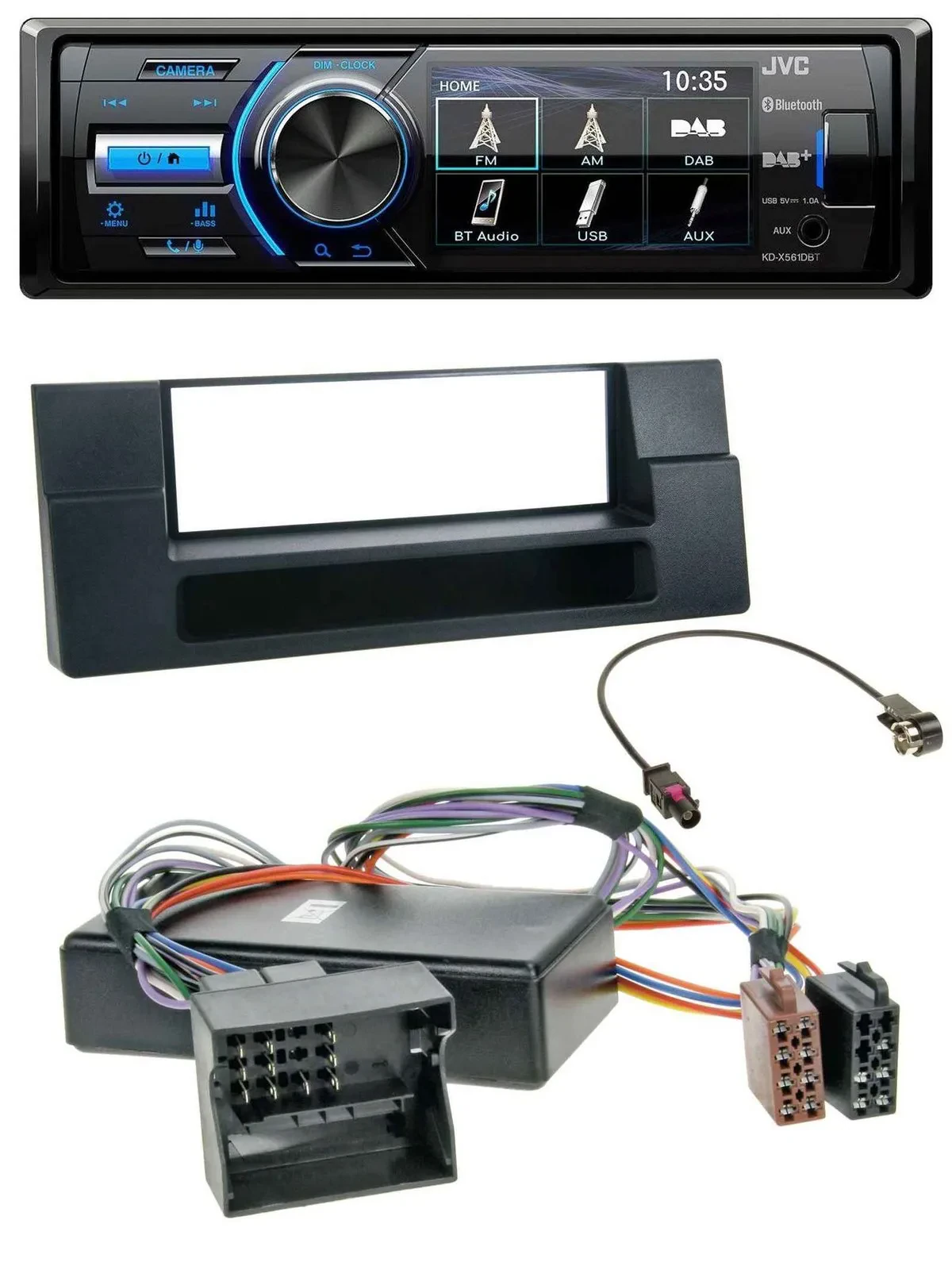 JVC Bluetooth MP3 USB DAB Autoradio für BMW X5 E53 5er E39 Ablagefach Quadlock A