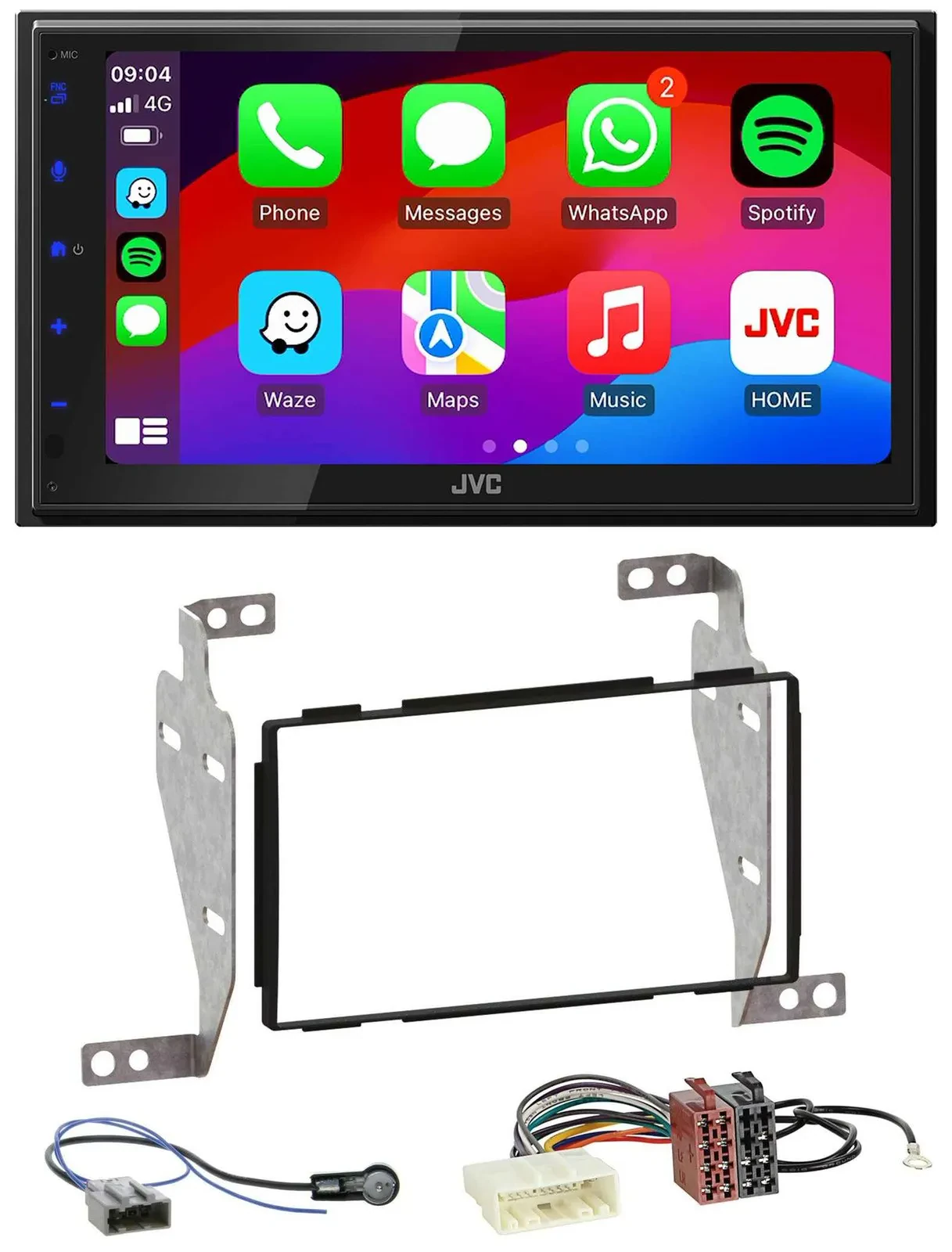 Автомагнитола для Nissan Juke (2010–2014) JVC 2-DIN, Bluetooth, USB, MP3, DAB