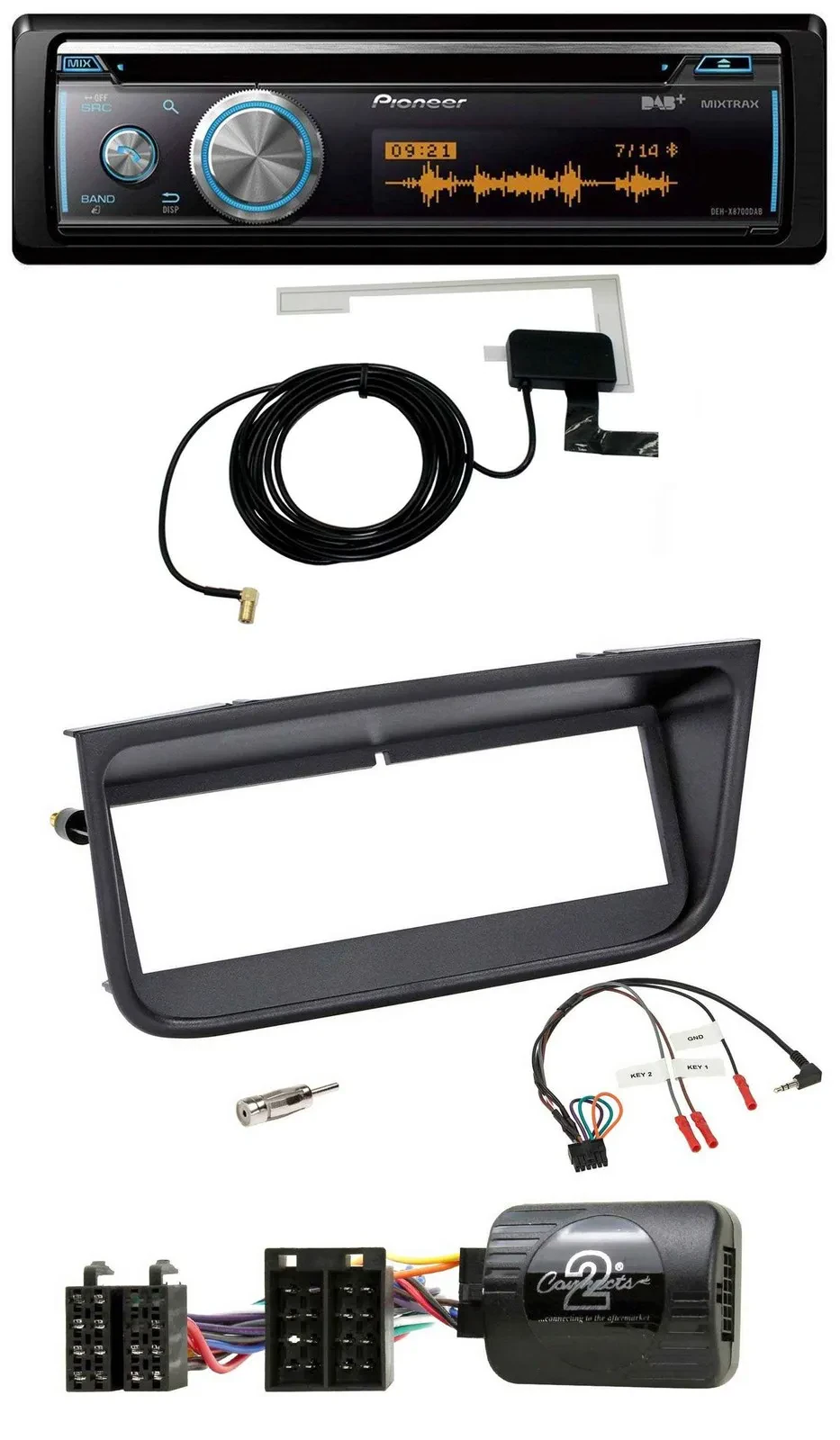 Автомагнитола Pioneer Bluetooth DAB USB CD для Peugeot 406 (2002–2005)