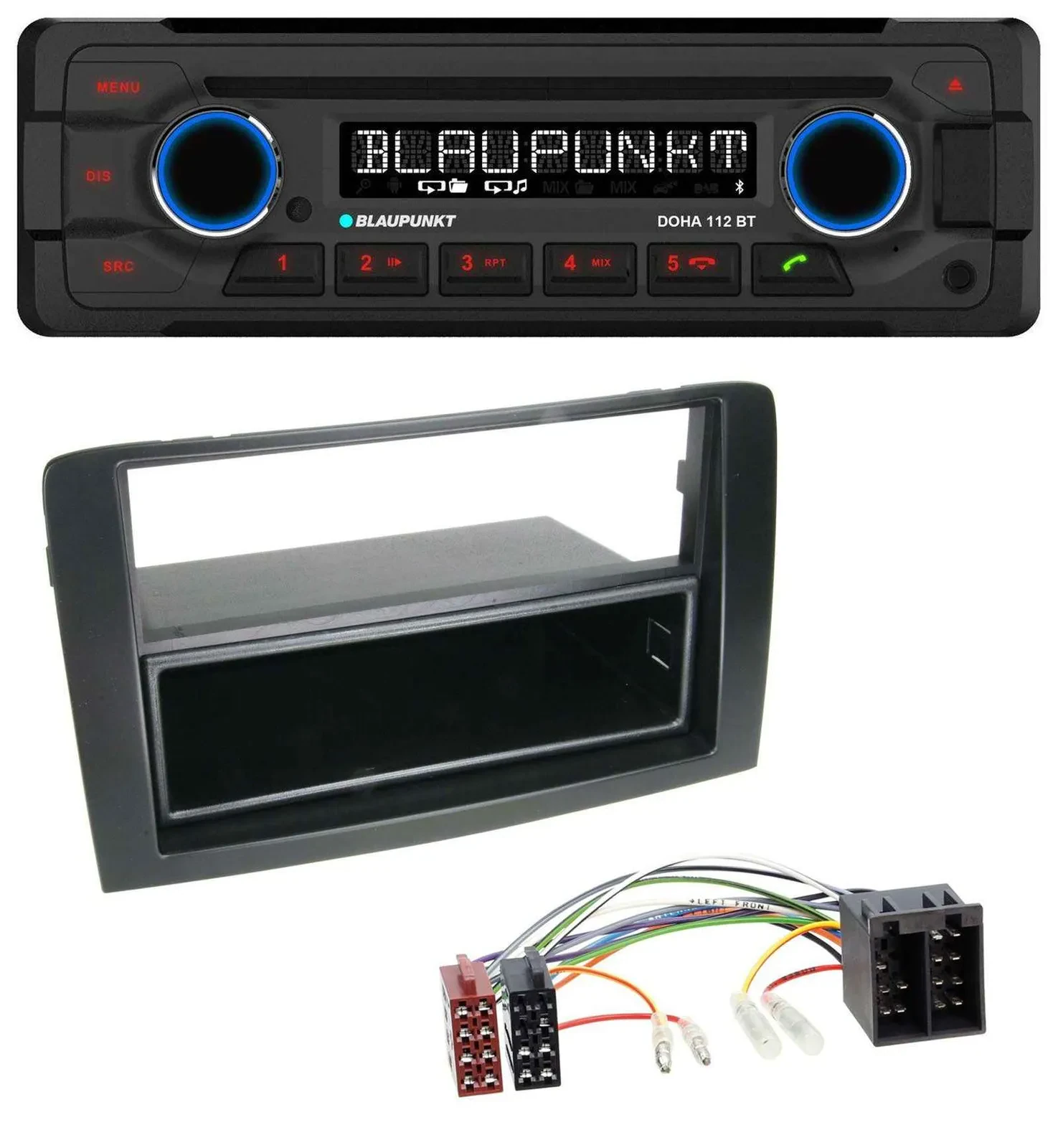 Blaupunkt AUX MP3 CD Bluetooth USB Autoradio für Fiat Idea (350 03-11) schwarz