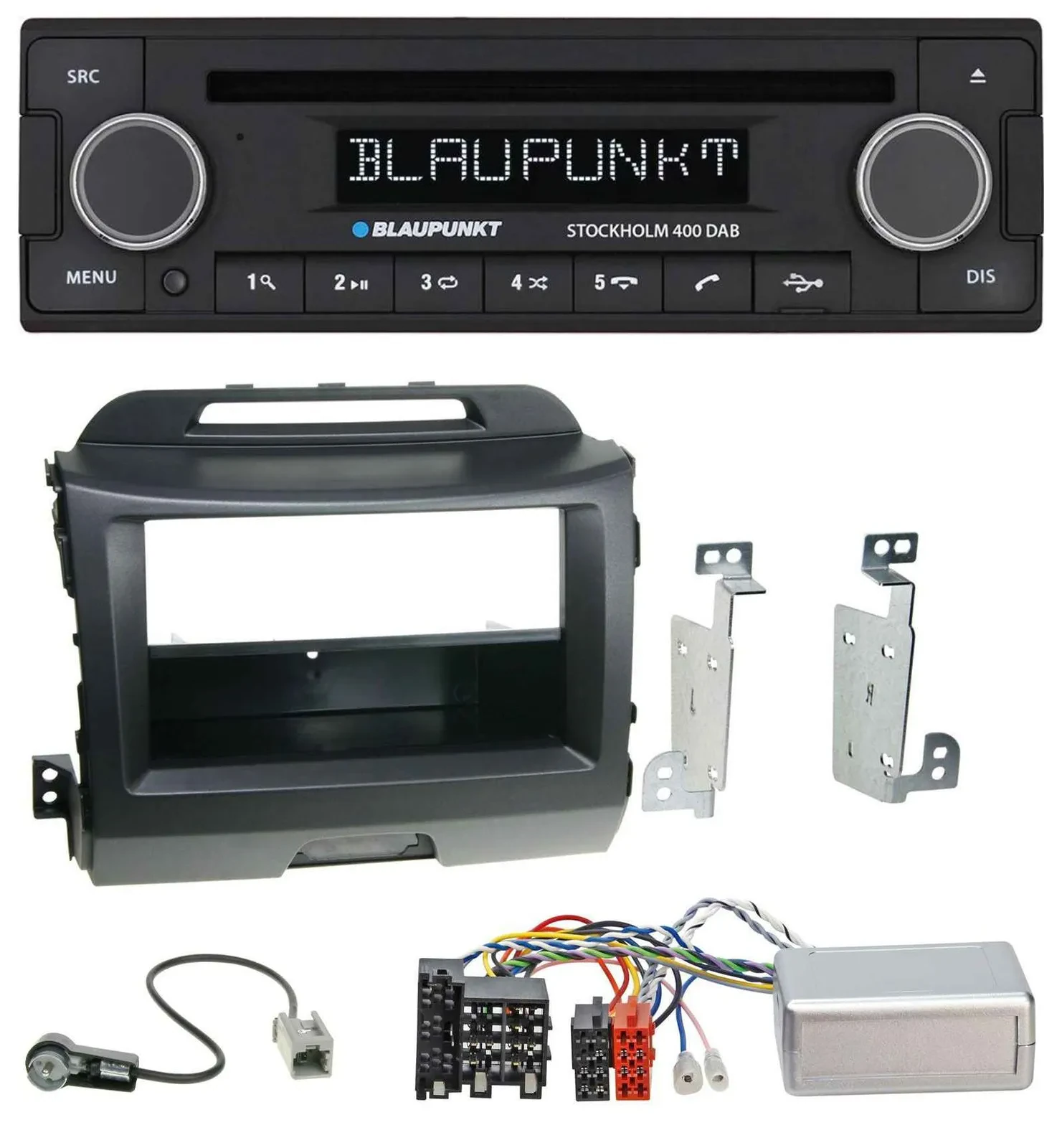 Blaupunkt Lenkrad Bluetooth DAB CD USB Autoradio für Kia Sportage 3 10-15 schwar