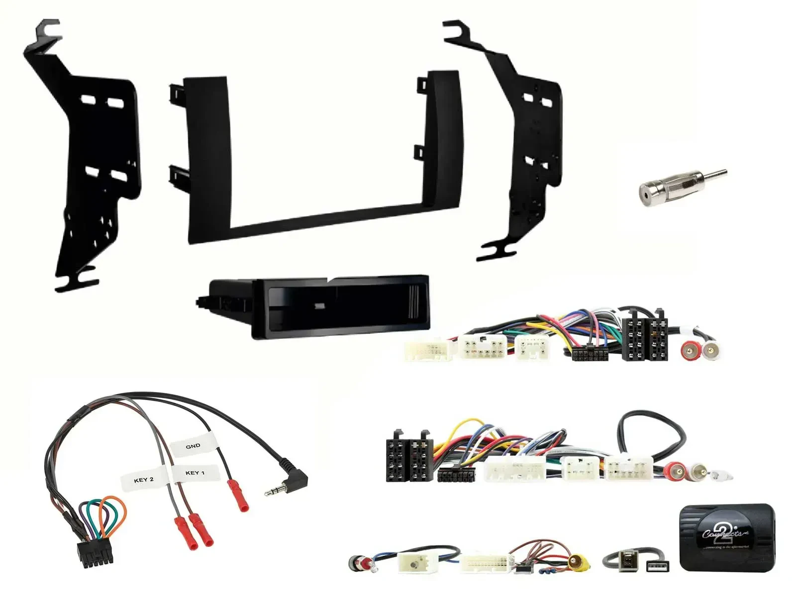 Установочный комплект автомагнитолы Caraudio24 2-DIN для Toyota Prius (2004–2009) с адаптером управления на руле