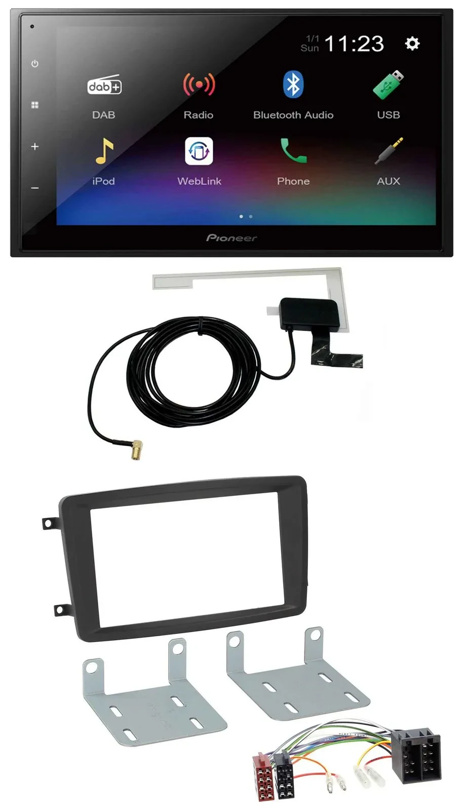 Автомагнитола для Mercedes Pioneer 2DIN DAB MP3 Bluetooth USB C‑Class/CLK/Viano/Vito