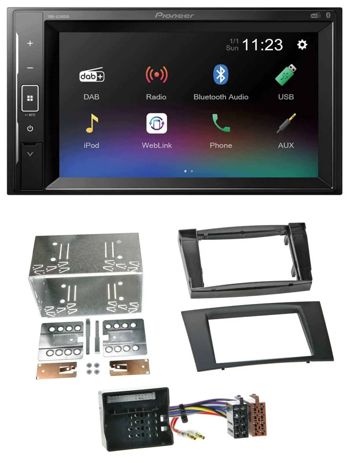 Pioneer DAB MP3 2DIN Bluetooth USB Autoradio für Mercedes CLS E-Klasse S211 03-0
