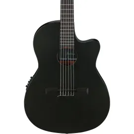 Ibanez GA621 Thinline Acoustic-Electric Classical Guitar, Spruce Top, Black Out