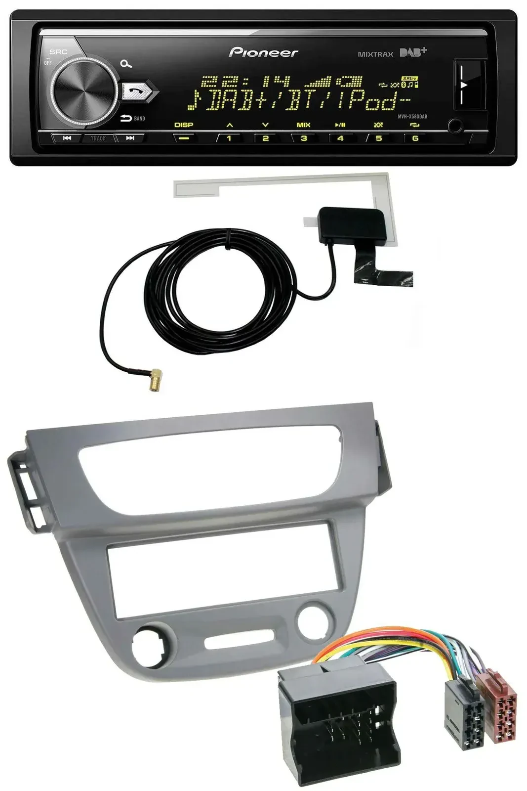Автомагнитола Pioneer Bluetooth DAB USB MP3 для Renault Megane 3 (2009–2014), Quadlock, серый