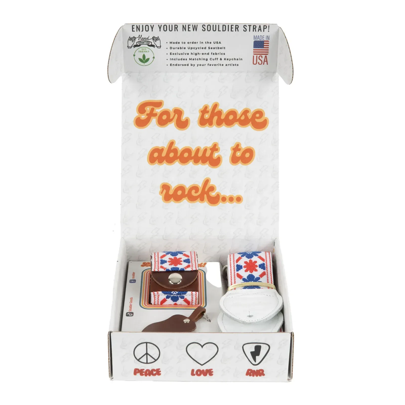 Ремень для гитары Souldier Gift Box Trio, цвет: бежевый (набор)