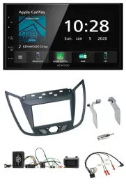 Kenwood Bluetooth Lenkrad DAB USB 2DIN Autoradio für Ford C-Max ab 2011 grau