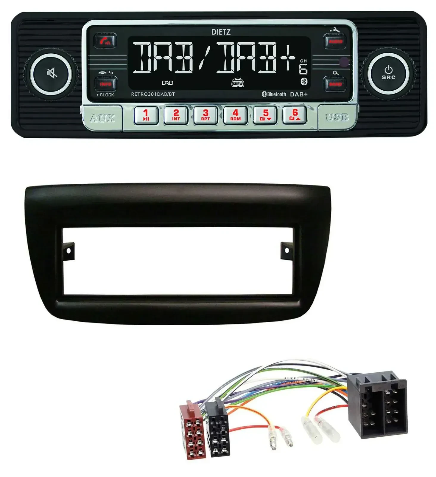 Dietz USB DAB MP3 Bluetooth Autoradio für Fiat Doblo 12-15 Opel Combo 10-15