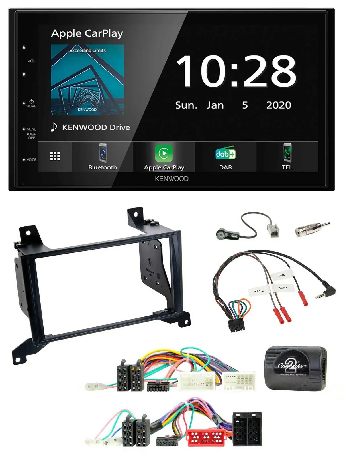 Kenwood Bluetooth Lenkrad DAB USB 2DIN Autoradio für Hyundai Santa Fe CM 2009-20