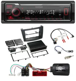 Kenwood Lenkrad Bluetooth USB DAB Autoradio für Mazda 3 2009-2013 analog