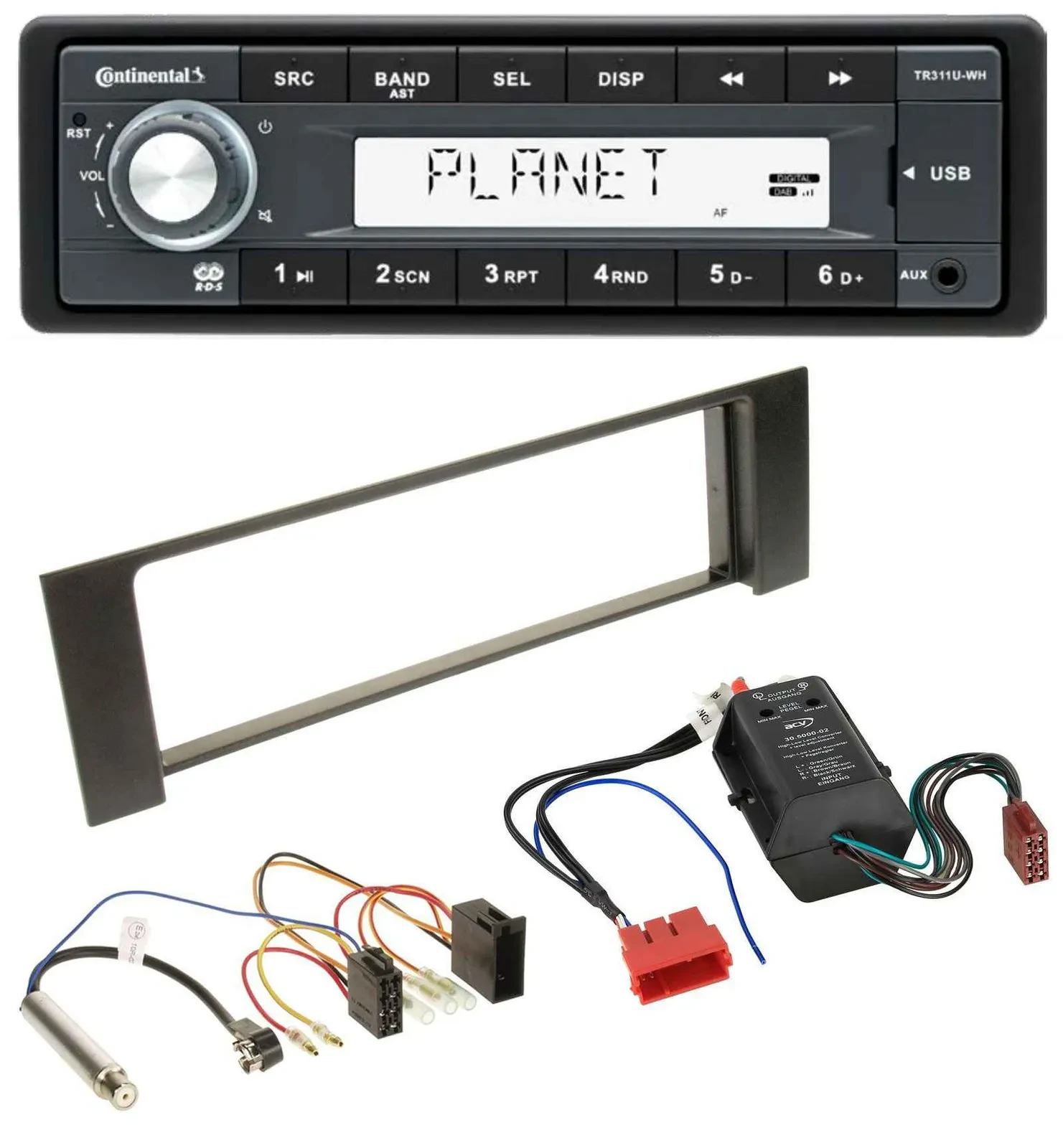 Continental USB MP3 AUX 1DIN Autoradio für Audi A4 B6 00-04 Bose Aktivsystem Min