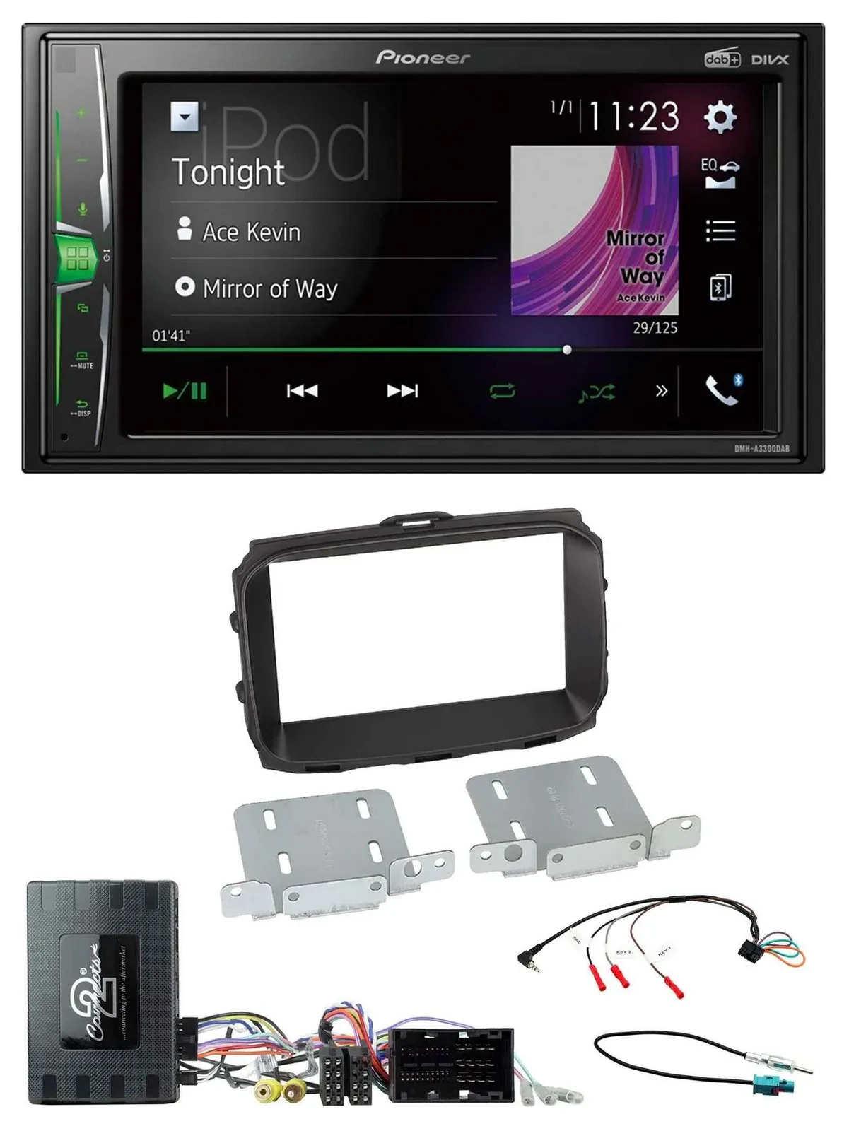 Pioneer 2DIN Lenkrad DAB USB Bluetooth Autoradio für Alfa Giulietta Infoadapter