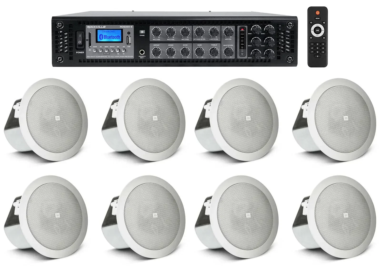 Потолочная акустика JBL RCS350-6+(4) CONTROL 12C/T White с усилителем (8 штук)
