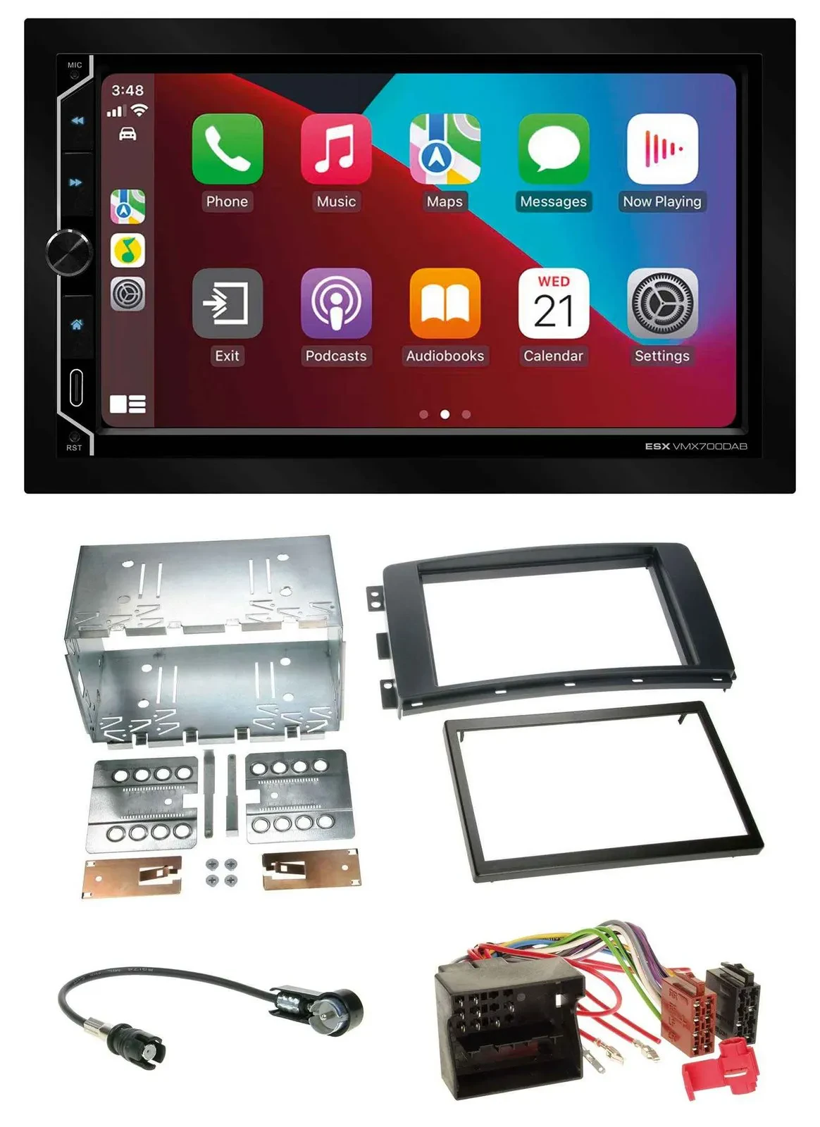 Автомагнитола ESX 2DIN DAB USB MP3 Bluetooth для Smart ForTwo (2007–2010), ForFour (2004–2006)