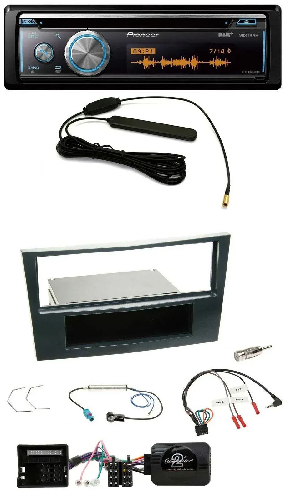 Автомагнитола для Opel Corsa D (2006–2008) Pioneer CD USB Bluetooth DAB, поддержка кнопок на руле