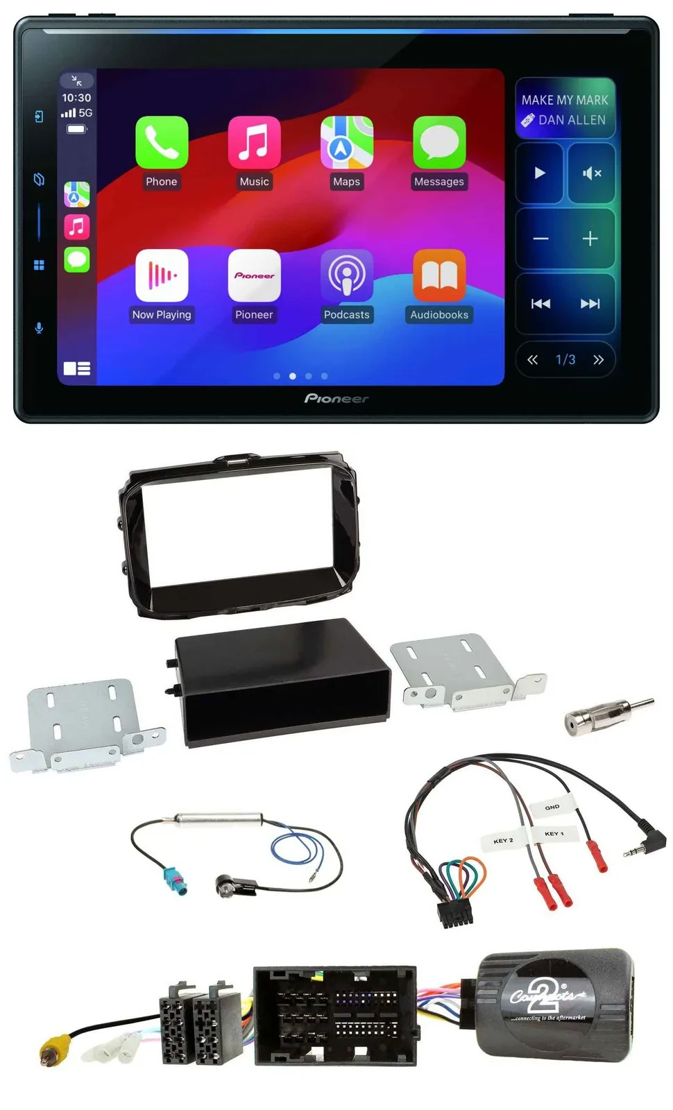 Pioneer Bluetooth DAB Lenkrad USB Autoradio für Alfa Giulietta 13-21 piano-schwa