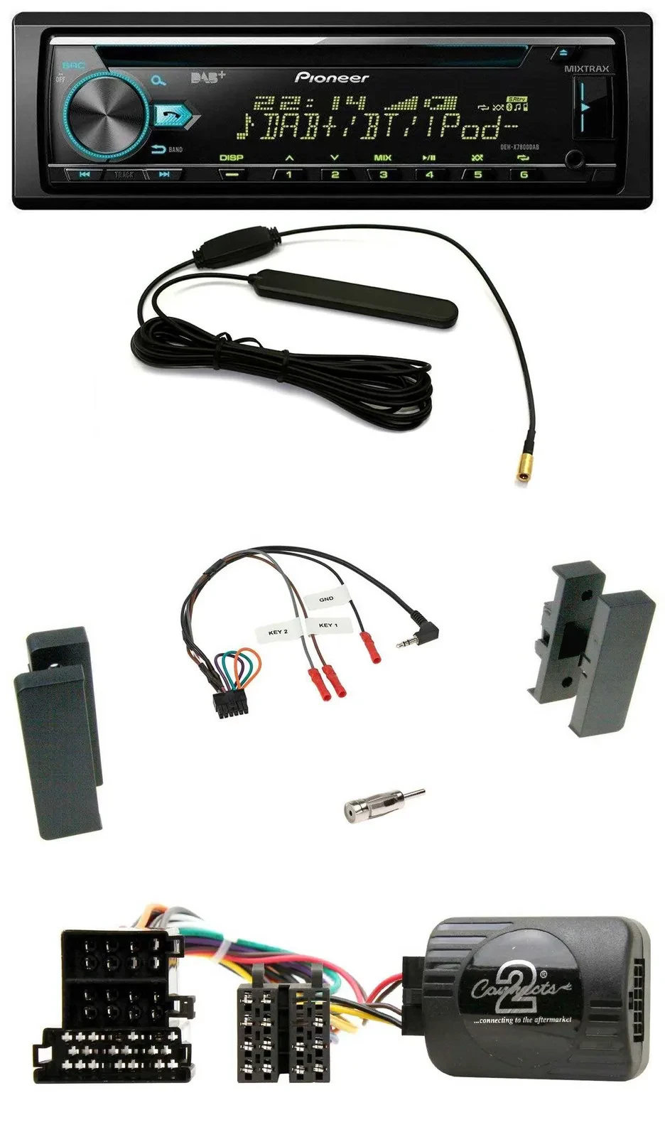 Автомагнитола для Seat Leon 2002–2006, Toledo Pioneer CD/MP3, DAB, USB, поддержка управления на руле