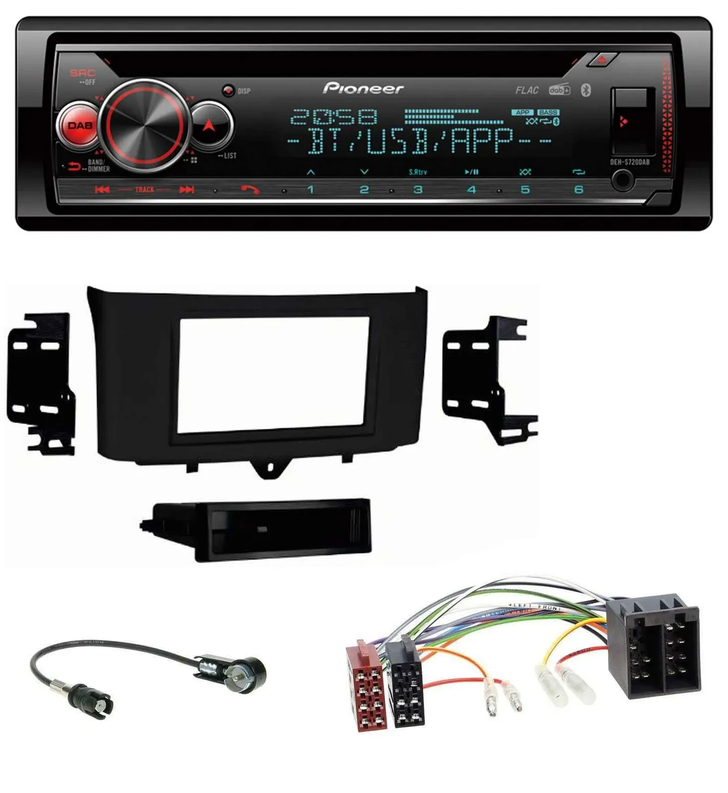 Автомагнитола для Smart ForTwo (2010–2015) Pioneer CD/MP3, DAB, Bluetooth, USB