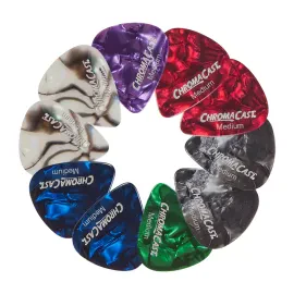 ChromaCast Pearl Celluloid Guitar Pick 10 Pack, Medium Gauge
