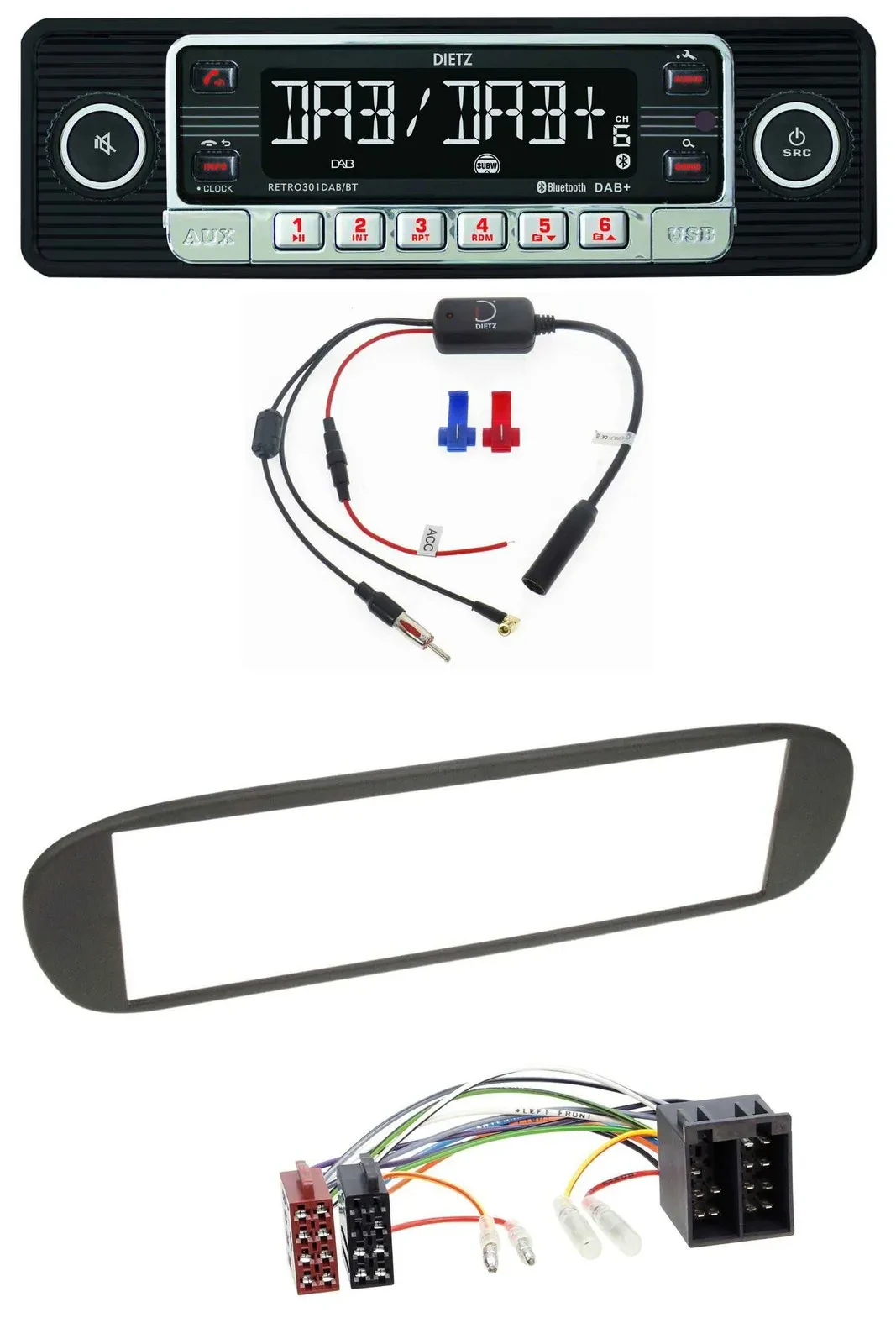 Dietz MP3 DAB Bluetooth USB Autoradio für Fiat Barchetta (ab 1995)