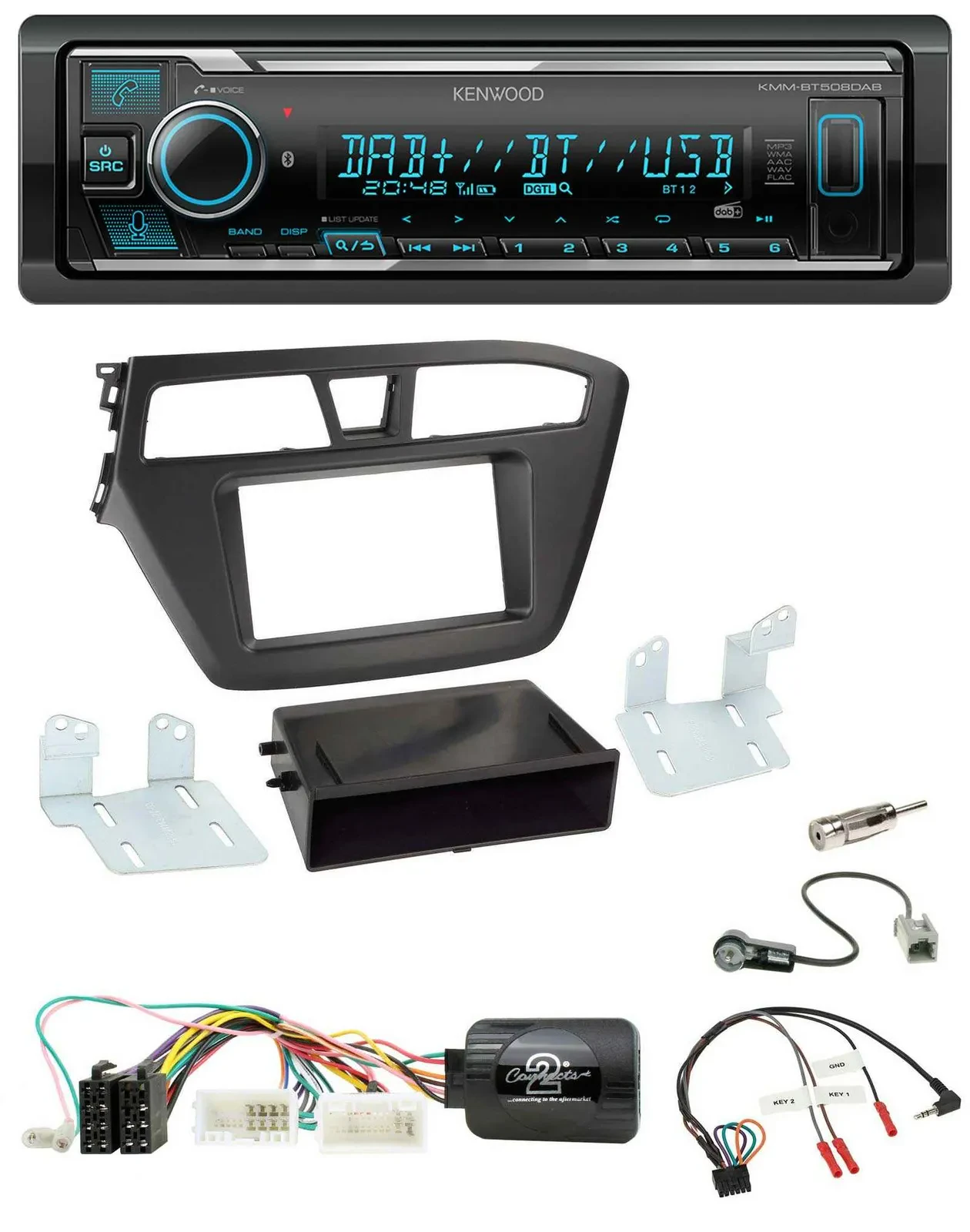 Автомагнитола для Hyundai i20 (с 2015) Kenwood Bluetooth, DAB, USB