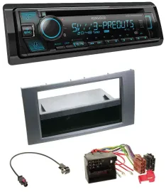 Автомагнитола Kenwood Bluetooth USB/CD/MP3 с DAB для Ford Fiesta/Focus (2004–2008), антрацит