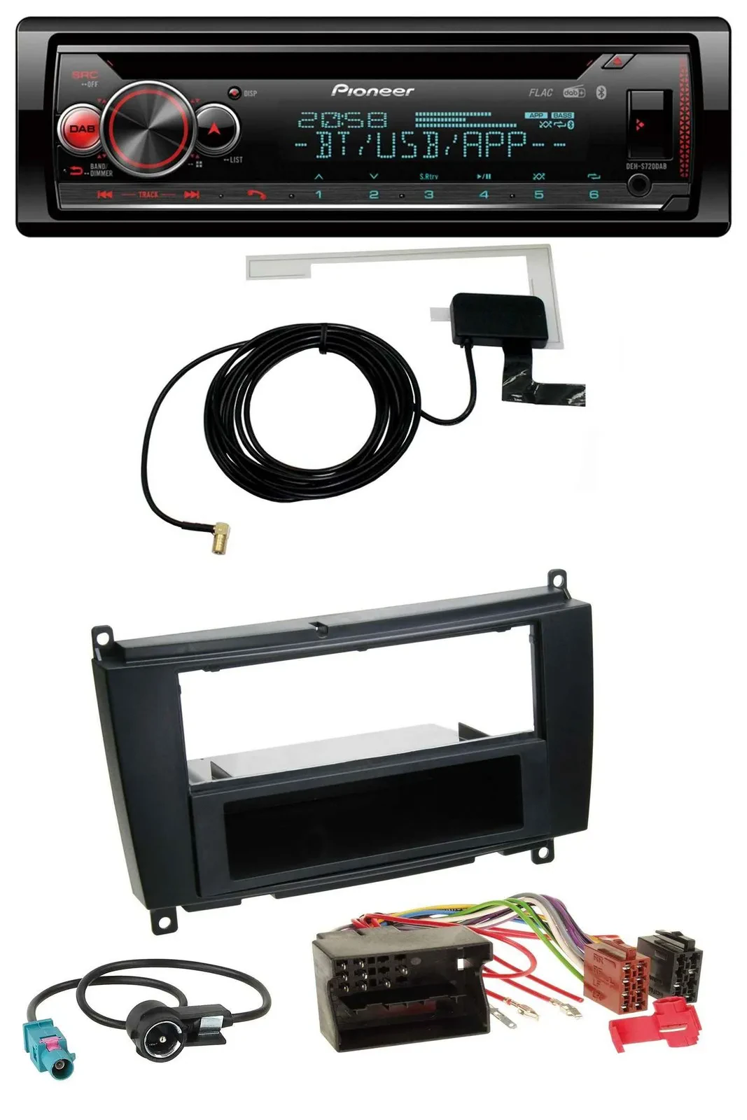 Pioneer DAB CD MP3 USB Bluetooth Autoradio für Mercedes CLK W209 ab 06 Coupe 04-