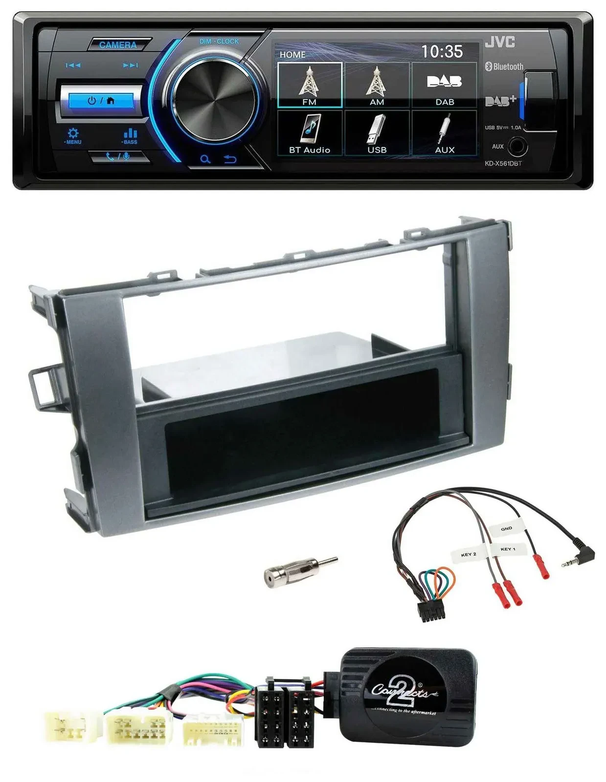 JVC Bluetooth Lenkrad USB DAB Autoradio für Toyota Avensis Typ T25 ab 2003