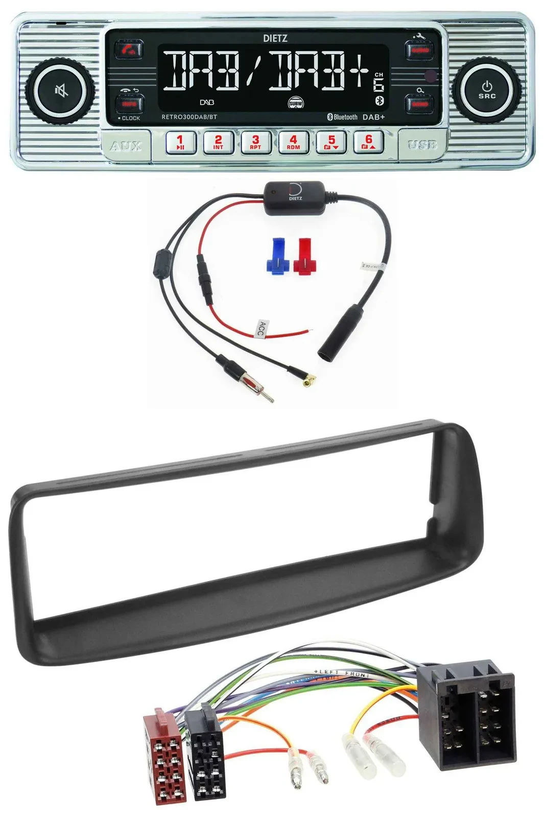 Dietz DAB USB MP3 Bluetooth Autoradio für Peugeot 206 (ab 1998)