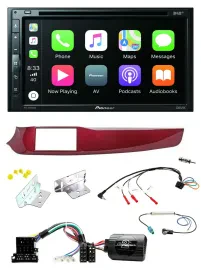 Автомагнитола для Alfa Romeo Giulietta Pioneer 2 DIN DVD DAB Bluetooth USB красная