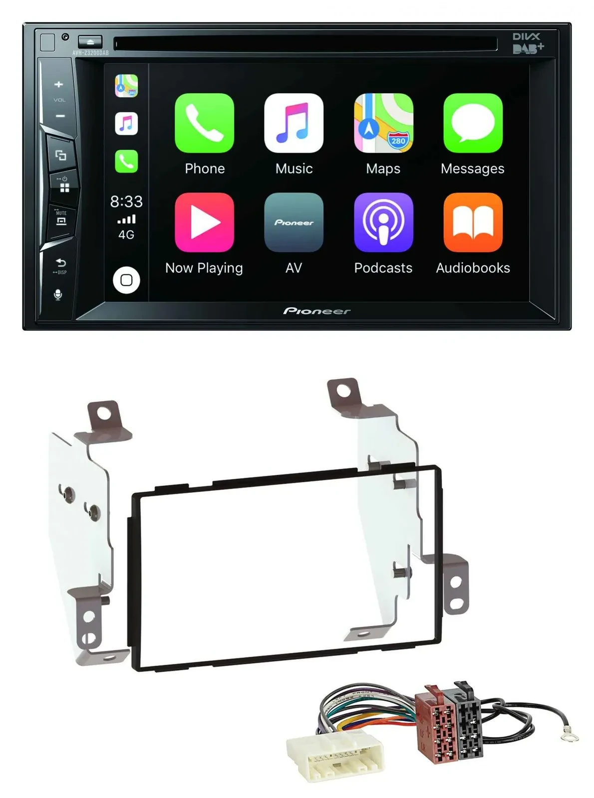 Pioneer MP3 USB DVD Bluetooth DAB 2DIN Autoradio für Nissan Note (2005-2013)