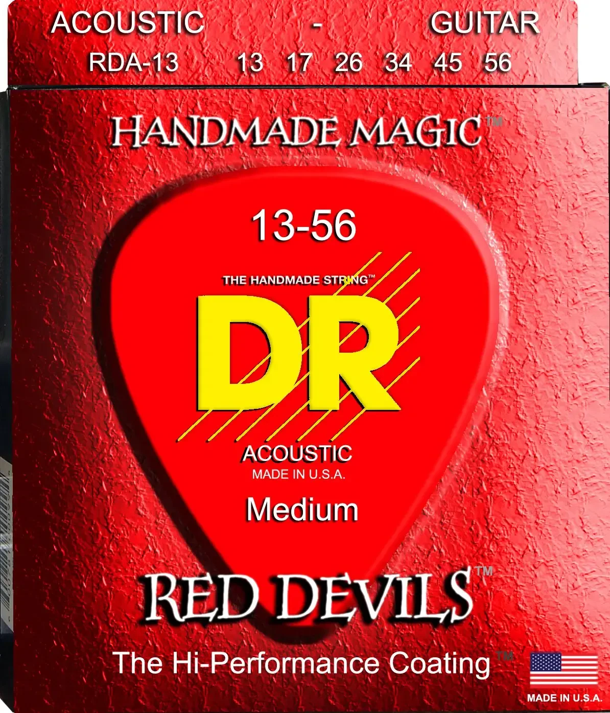 Струны для акустической гитары DR Strings RED DEVILS DR RDA-13, 13 - 56