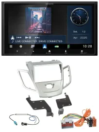 Kenwood Bluetooth 2DIN USB DAB MP3 Autoradio für Ford Fiesta 08-10 silber