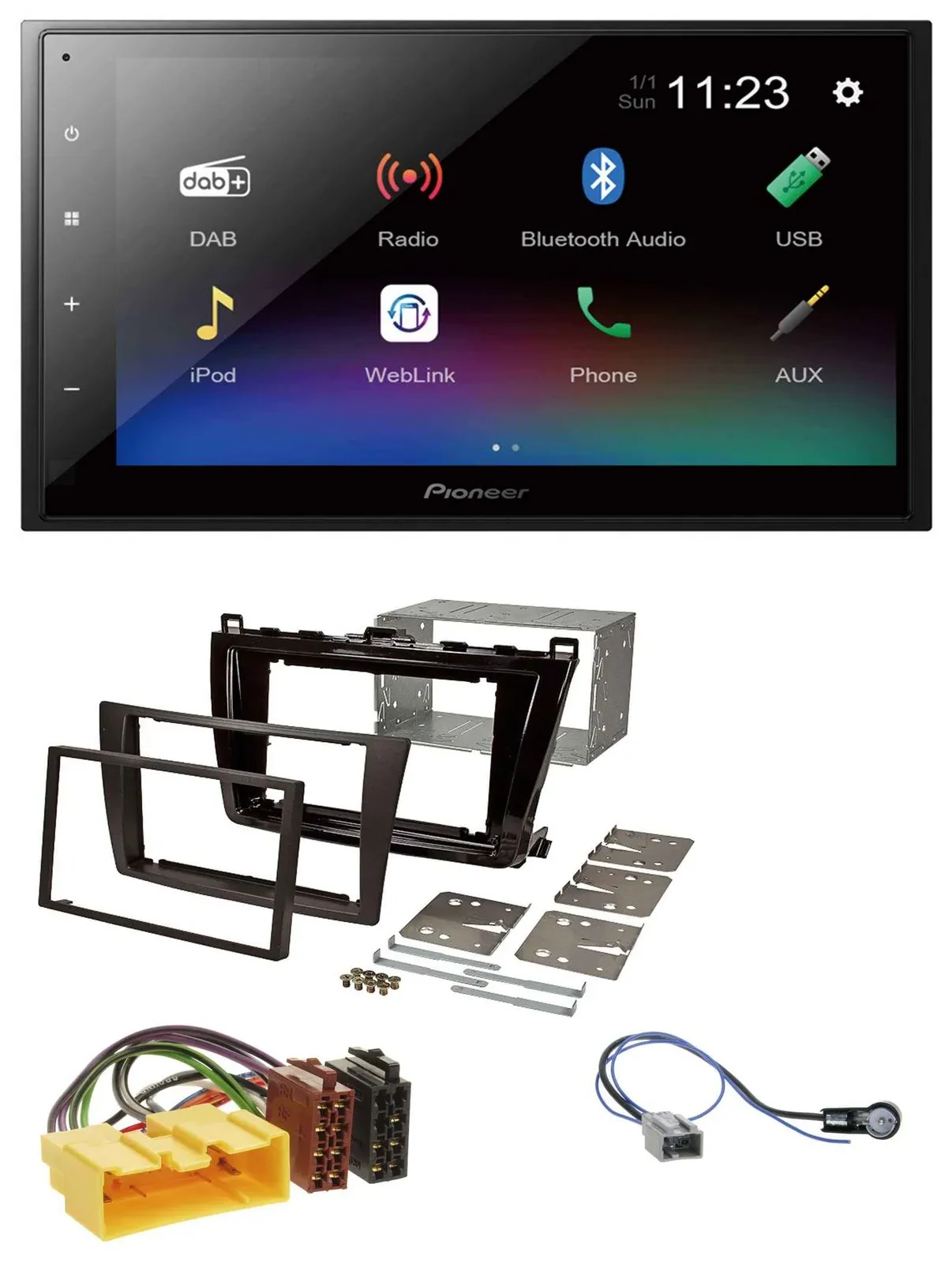 Автомагнитола Pioneer 2-DIN, USB, Bluetooth, DAB, MP3 для Mazda 6
