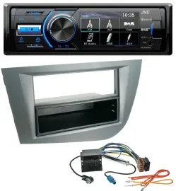 JVC Bluetooth MP3 USB DAB Autoradio für Seat Leon ab 05 dunkelgrau metallic
