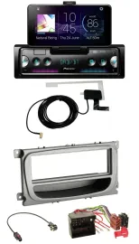 Автомагнитола Pioneer DAB Bluetooth MP3 USB для Ford Focus, Galaxy, C‑Max (с 2007), серебристая