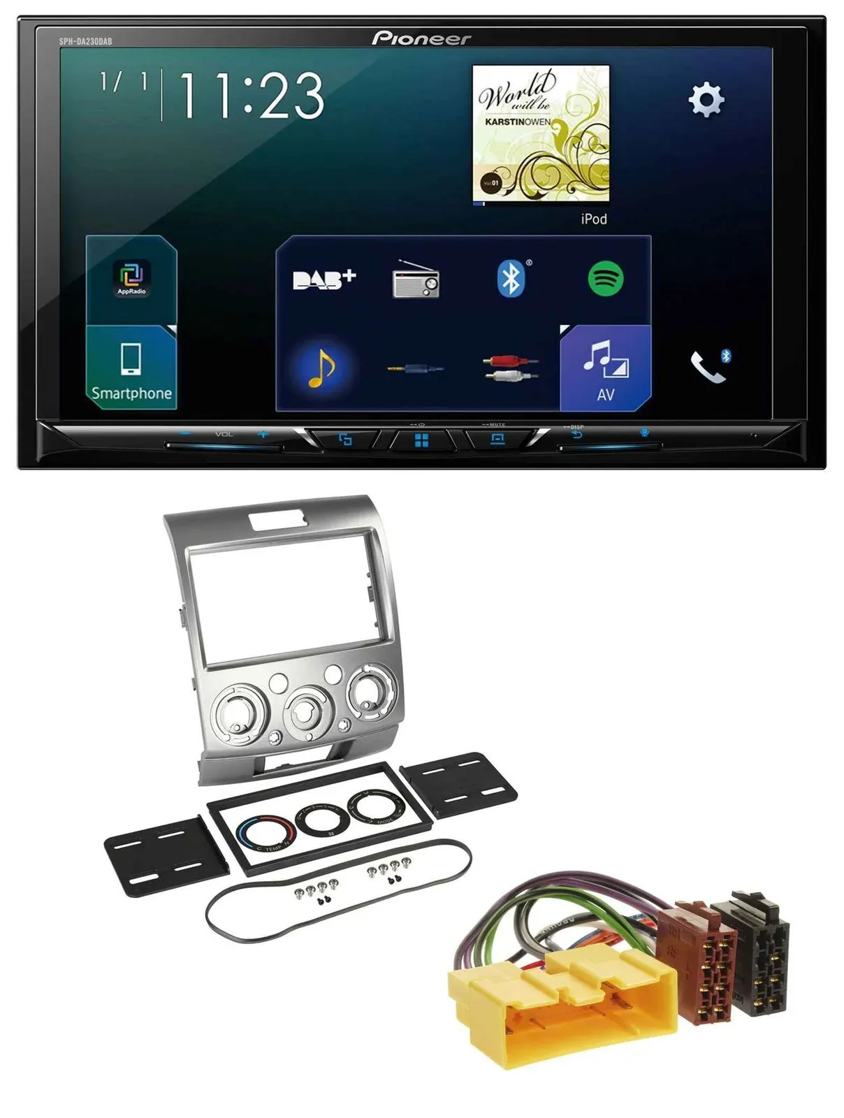 Автомагнитола для Ford Ranger Pioneer 2DIN, Bluetooth, USB, DAB, MP3 (2007–2011)