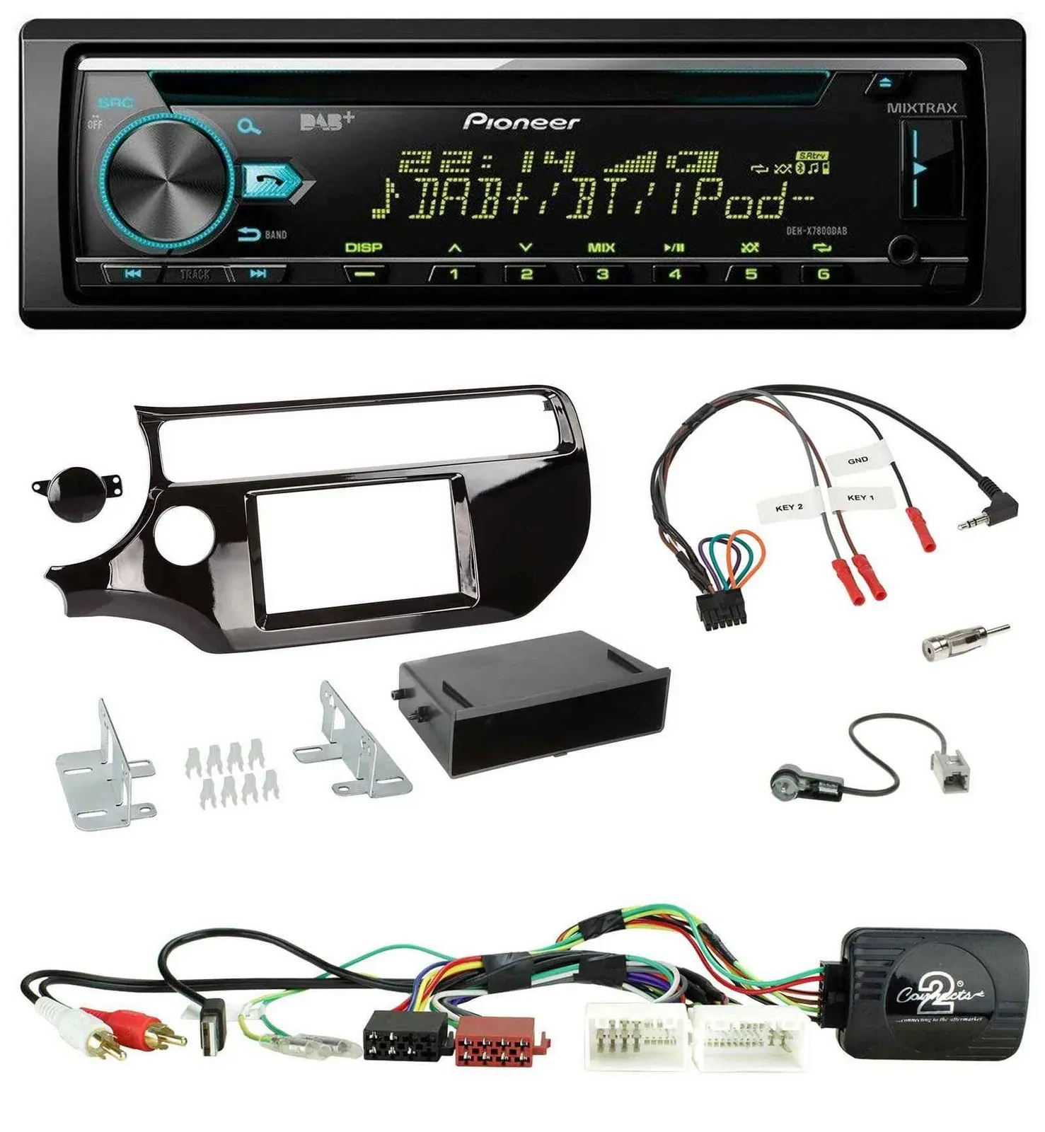 Pioneer DAB Lenkrad CD USB Bluetooth Autoradio für Kia Rio UB ab 03/2015 piano s
