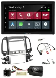 Blaupunkt 2DIN Lenkrad USB Bluetooth DAB Autoradio für Hyundai Santa Fe 3 Schalt