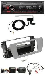 Автомагнитола для Seat Ibiza Pioneer DAB, USB, Bluetooth, совместимая с кнопками на руле, серый dublingrau