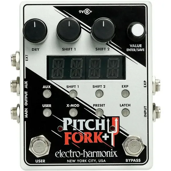 Педаль эффектов для электрогитары Electro-Harmonix Pitch Fork+ Polyphonic Pitch-Shifter Effects Pedal White