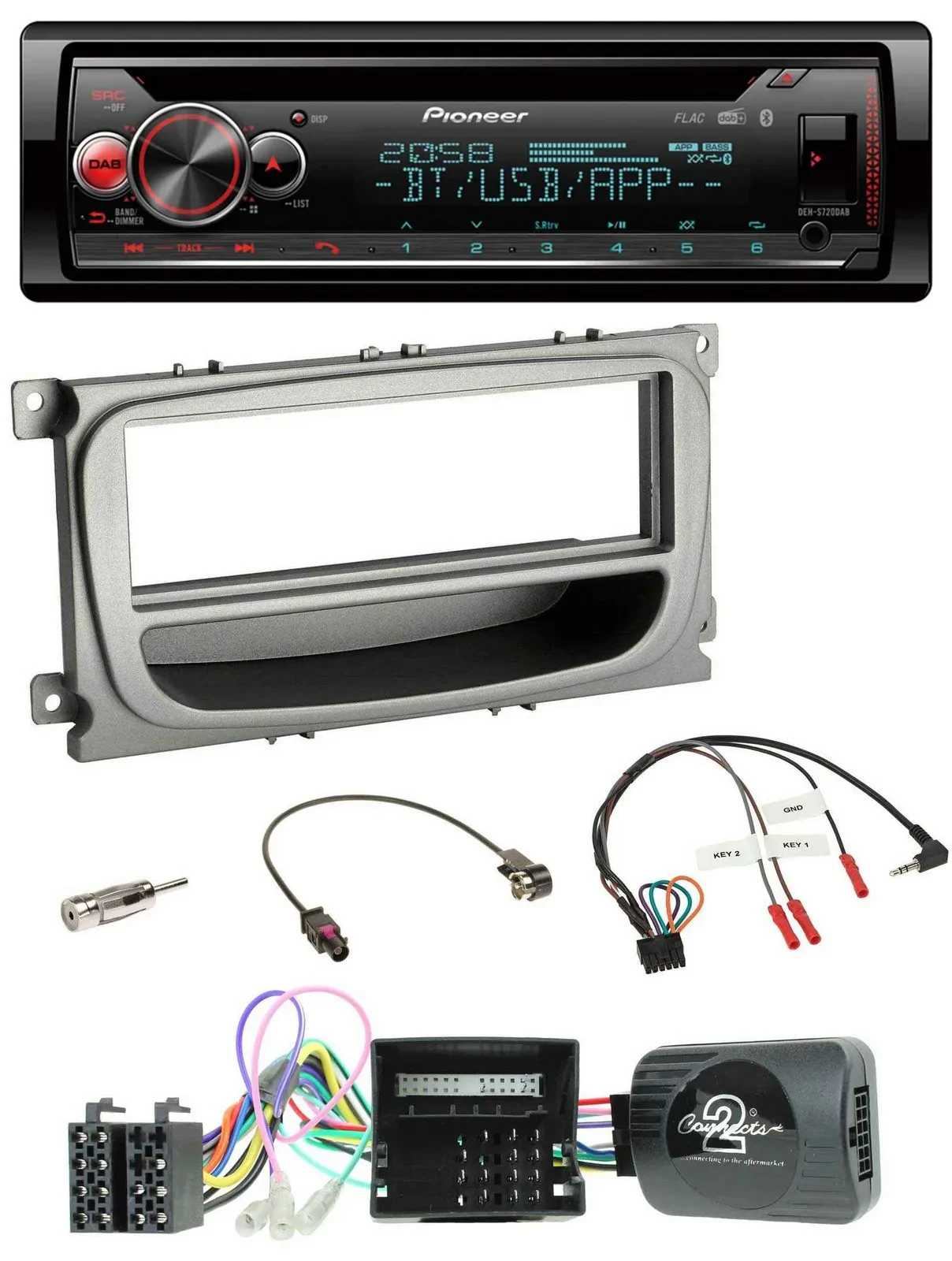 Pioneer Lenkrad DAB CD Bluetooth USB Autoradio für Ford S-Max Mondeo Can 07-14 A