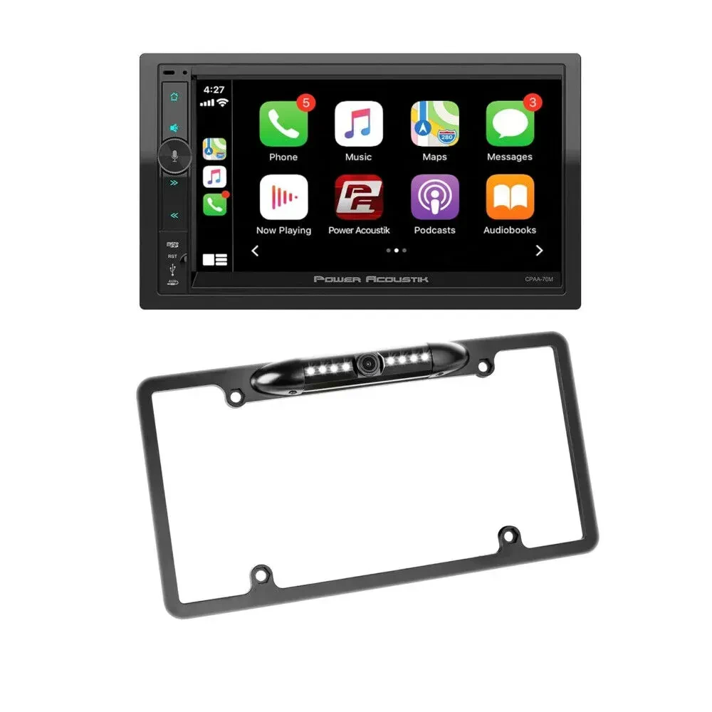 Power Acoustik CPAA-70MW Double-DIN Touchscreen Receiver + License Plate Camera