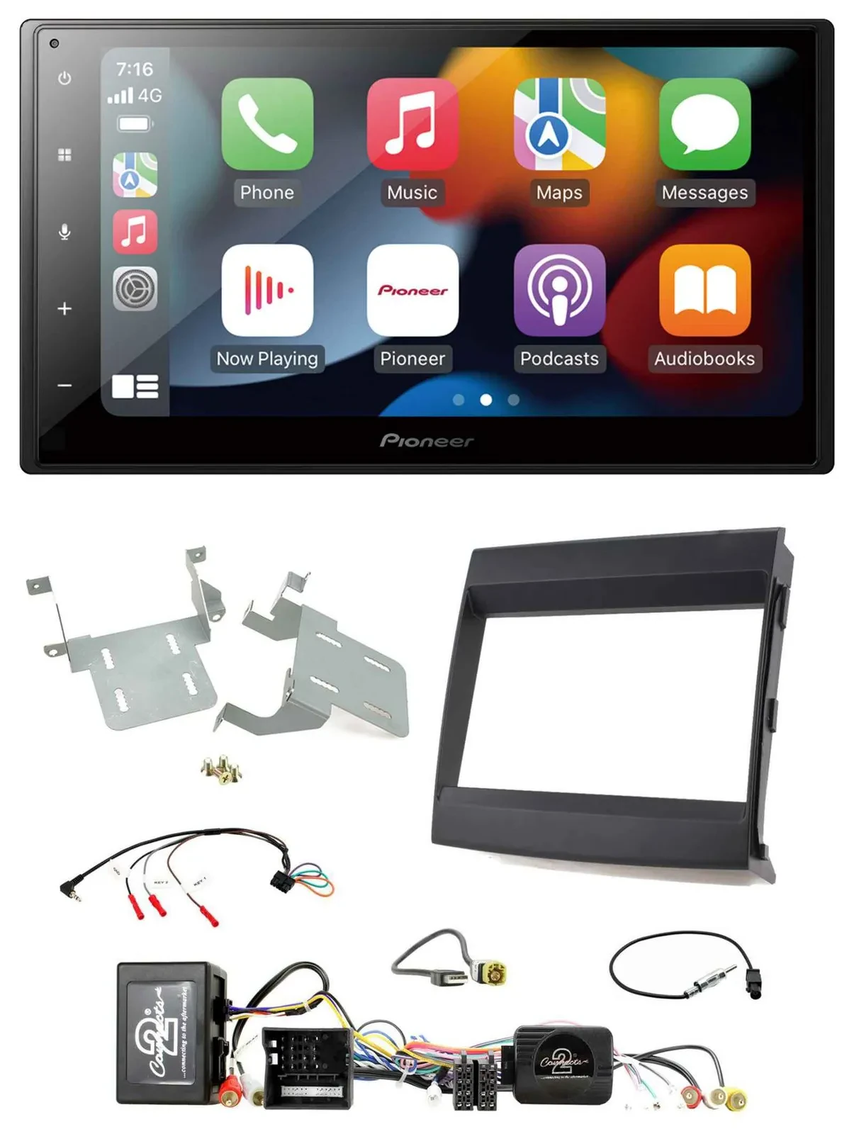 Pioneer DAB Bluetooth 2DIN USB Lenkrad Autoradio für Porsche Cayenne MOST-Sounds