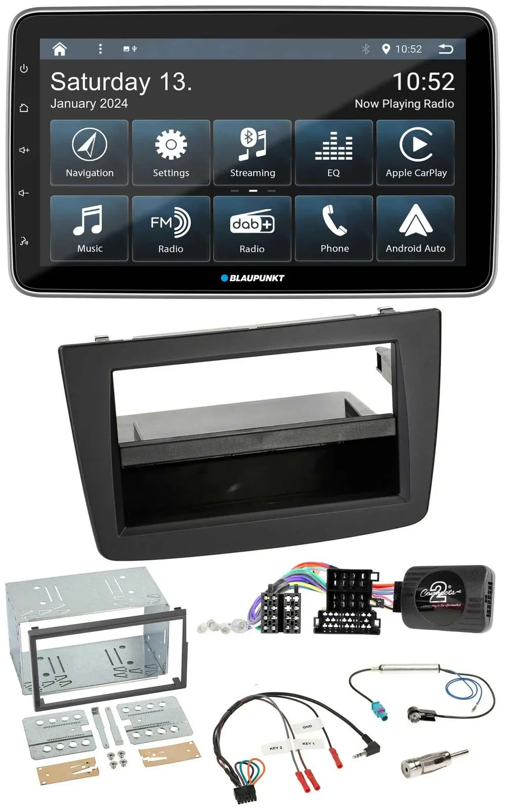 Автомагнитола Blaupunkt DAB USB SD Bluetooth для Alfa Romeo MiTo 2008–2014 черный