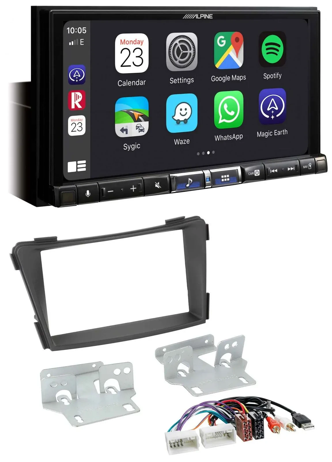 Alpine 2DIN DAB USB MP3 Bluetooth Autoradio für Hyundai i40 ab 2011 VF schwarz A