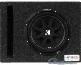 Kicker C104 10" 4-Ohm 150W Car Audio Subwoofer + Single Vented Sub Box Enclosure